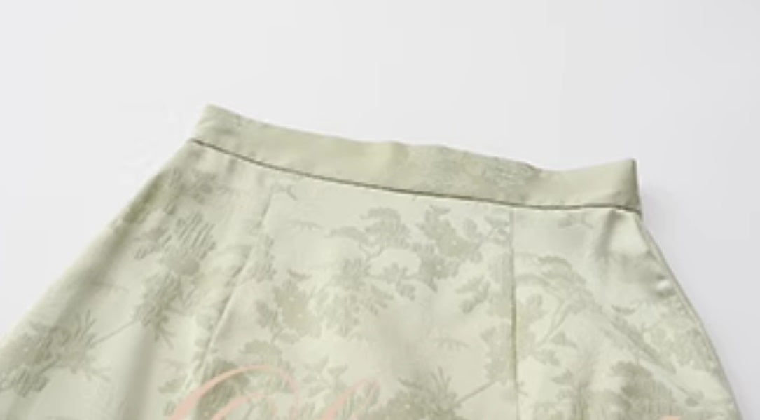 Le palais vintage jacquard satin waist- TEE.