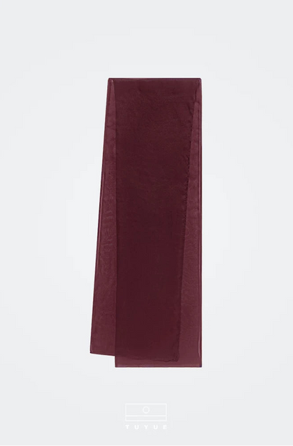 TUYUE Burgundy silk long silk scarf- BRUNO