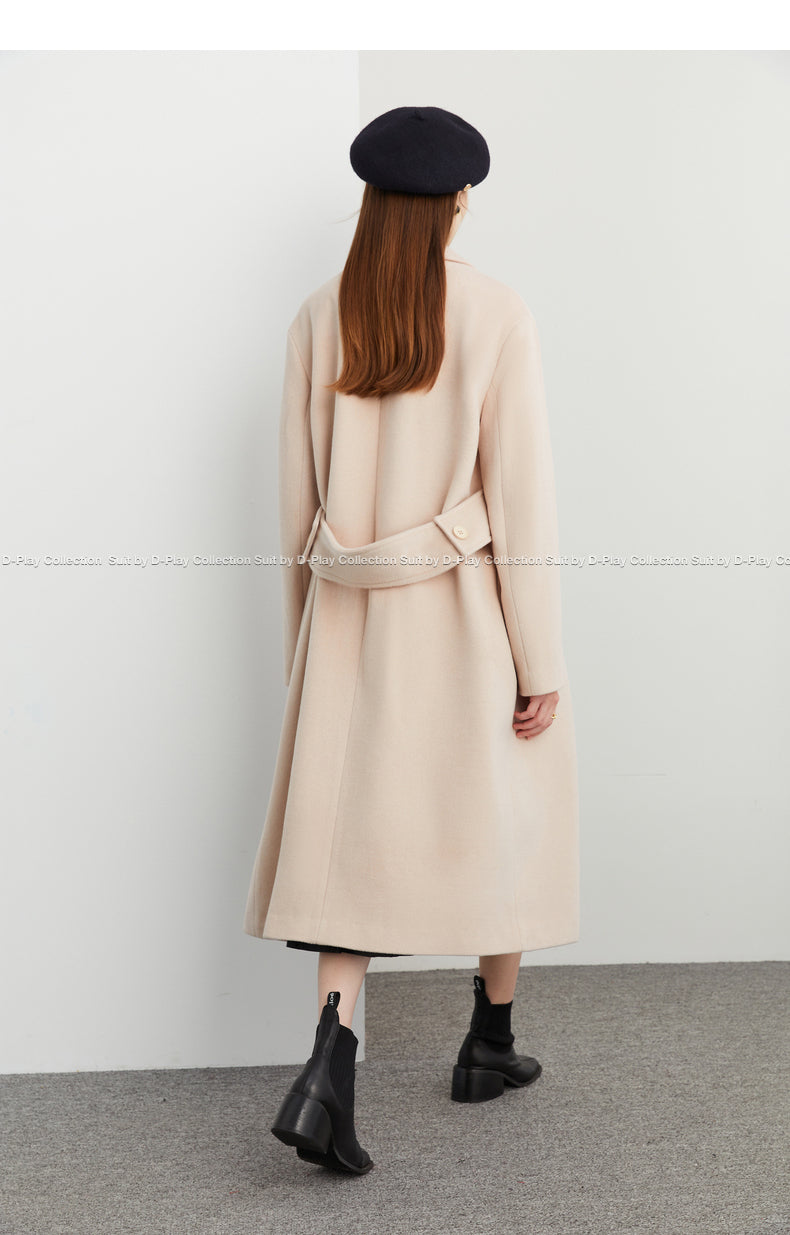 Fall autumn winter lapel double breasted wool coat - Candace