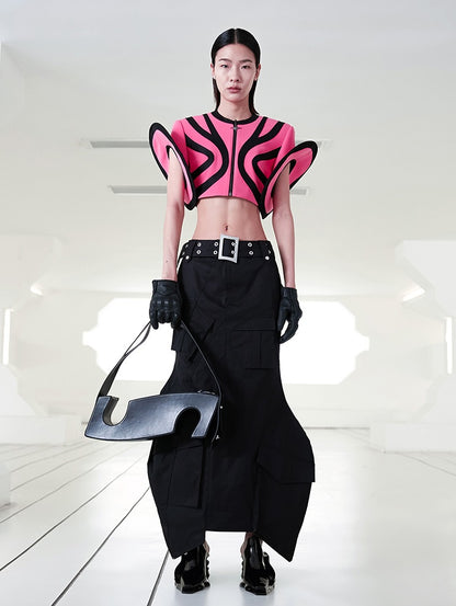 ANNAKIKI  geometric split workwear style skirt - JIHYO.