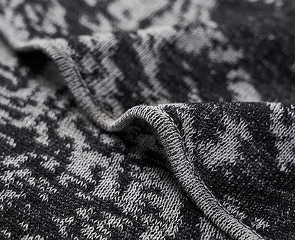 COMME MOI Lu Yan designer's new women's two-piece jacquard wool knitted sweater- TERRA.