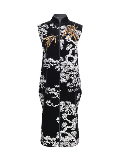 M ESSENTIAL Mackay designer brand embroidery bamboo vest long skirt - CLASS