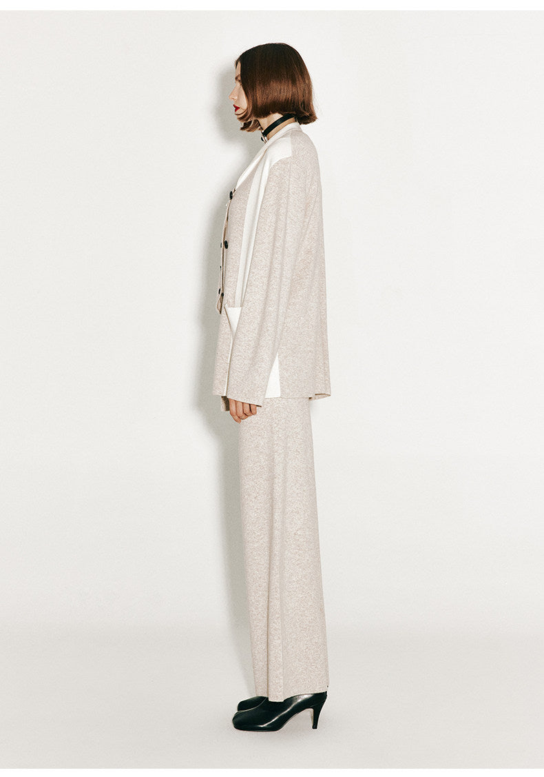 ATELIER MISS LU Fall/Winter cashmere and wool-blend wide-leg straight-leg pants- FIADH