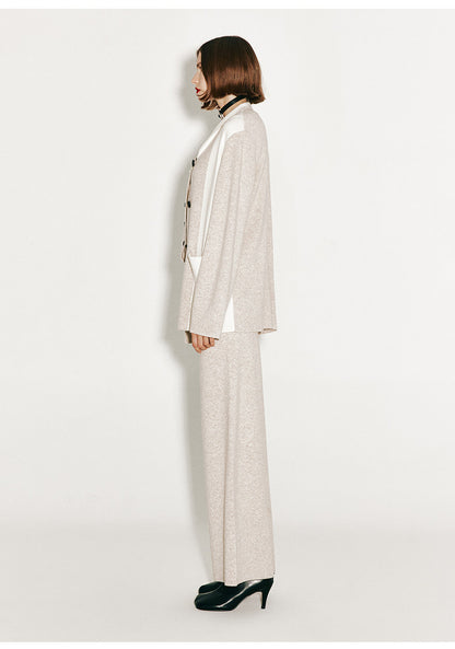 ATELIER MISS LU Fall/Winter cashmere and wool-blend wide-leg straight-leg pants- FIADH