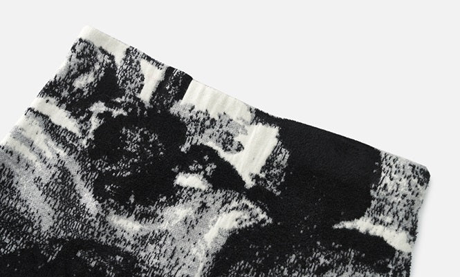 ZHUCHONGYUN winter fringed wool jacquard knit long skirt--MINATO.