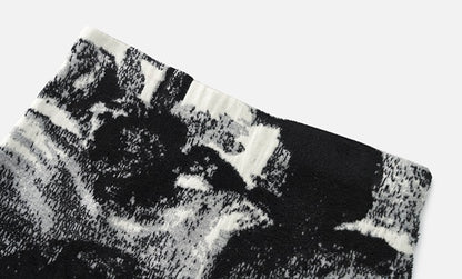 ZHUCHONGYUN winter fringed wool jacquard knit long skirt--MINATO.