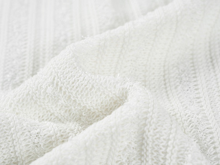 COMME MOI women's cut-out raw edge pullover knit top- VALENTINA.