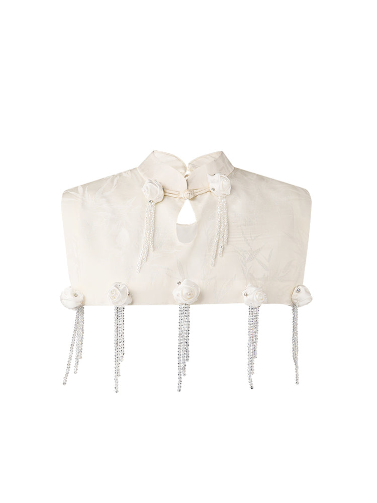 HECO Rose Crystal Tassel Shawl Women's Top - SURROUND.