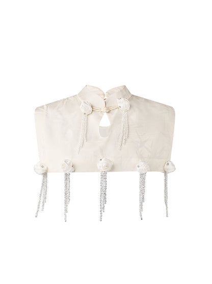 HECO Rose Crystal Tassel Shawl Women's Top - SURROUND.