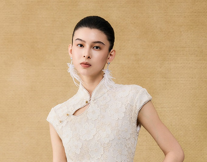 HECO new Chinese temperament flower embroidery cheongsam skirt - TAST.