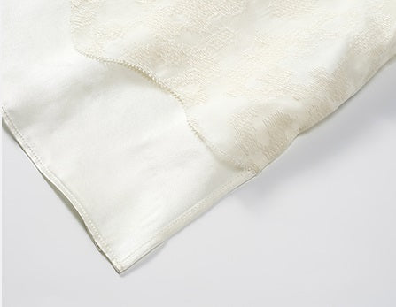 COMME MOI Silk Embroidered Top Sleeveless white Shirt - SIMON.