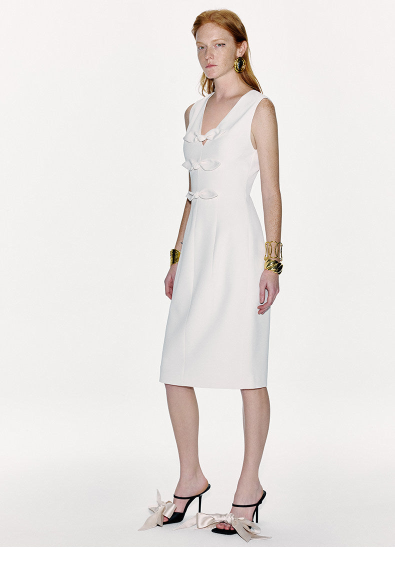 ATELIER MISS LU Ribbon Receiver Waist Sleeveless Dress - CRAIG.