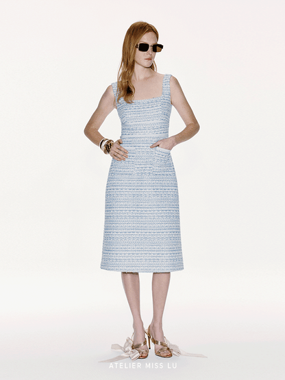 ATELIER MISS LU Splicing Small Fragrance Waist Dress - PROVE