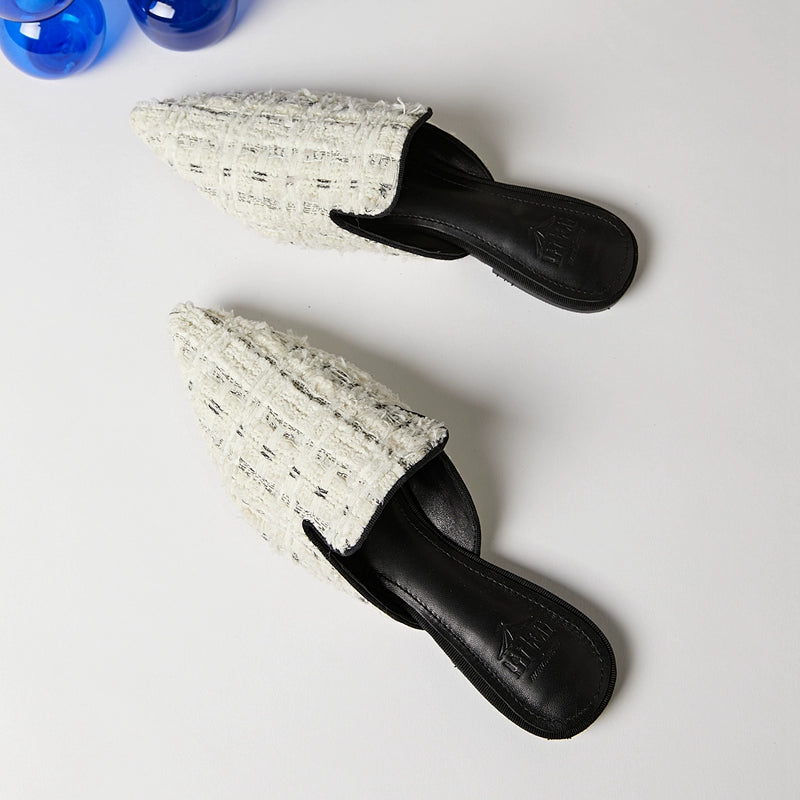 B-FEI flat European and American mules with low heel slippers-RIN.
