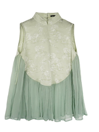 HECO New Chinese Acetate Jacquard Mesh Stitching T-Shirt - ANGEL.