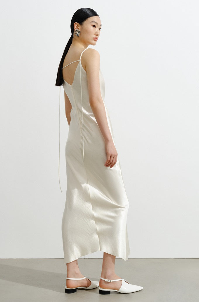 COMME MOI  Summer Acetate Slim Fit Slip Dress - GOLDEN.