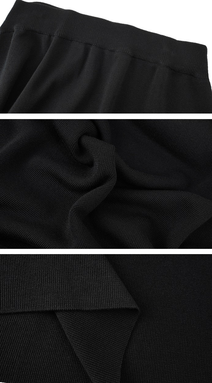 HECO High-waisted Draped Maxi Tencel Knitted Skirt - THERE.
