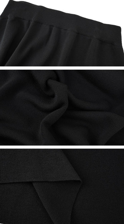 HECO High-waisted Draped Maxi Tencel Knitted Skirt - THERE.