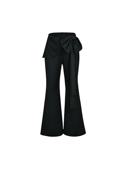 YES BY YESIR bow-tied waist casual pants - POWER.
