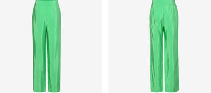 COMME MOI women's green wear wide-leg pants - ABIGAIL.