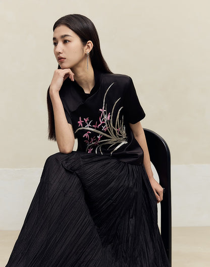 HECO Draped Acetate Short Sleeve T-Shirt Top Women - ministry.