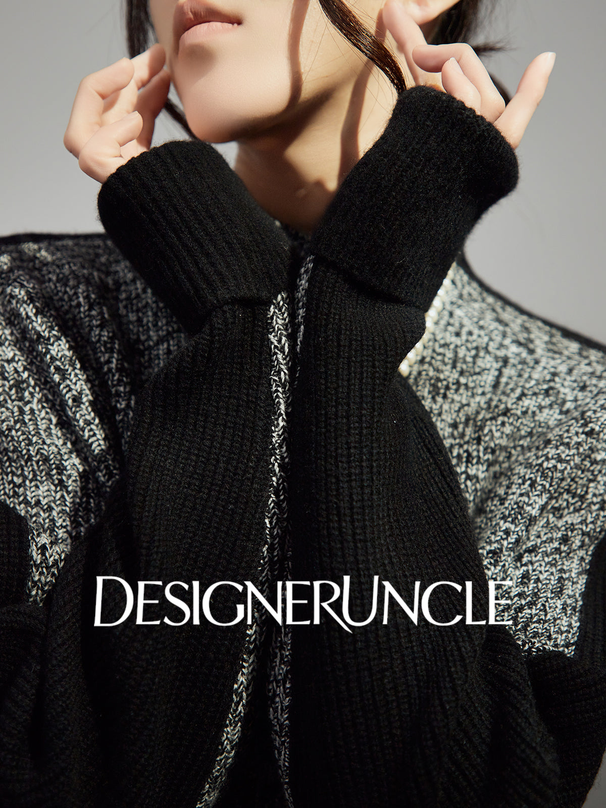 DGU "Night Weaving" Gray Sweater New Loose Lazy Style High-end Retro Versatile Jacket - Avery.