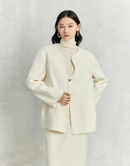 HECO winter double-sided woolen  black red apricot coat women - glory.