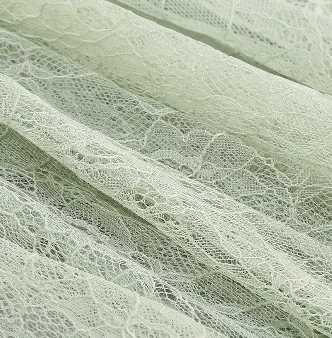 DOLLY Luxury Mint Slant Collar Sleeveless High Waist Long Fish Tail Lace Dress-LARISA