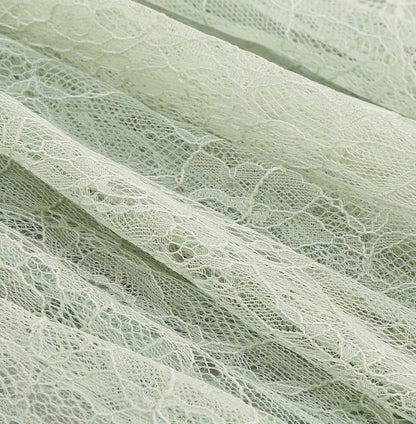 DOLLY Luxury Mint Slant Collar Sleeveless High Waist Long Fish Tail Lace Dress-LARISA