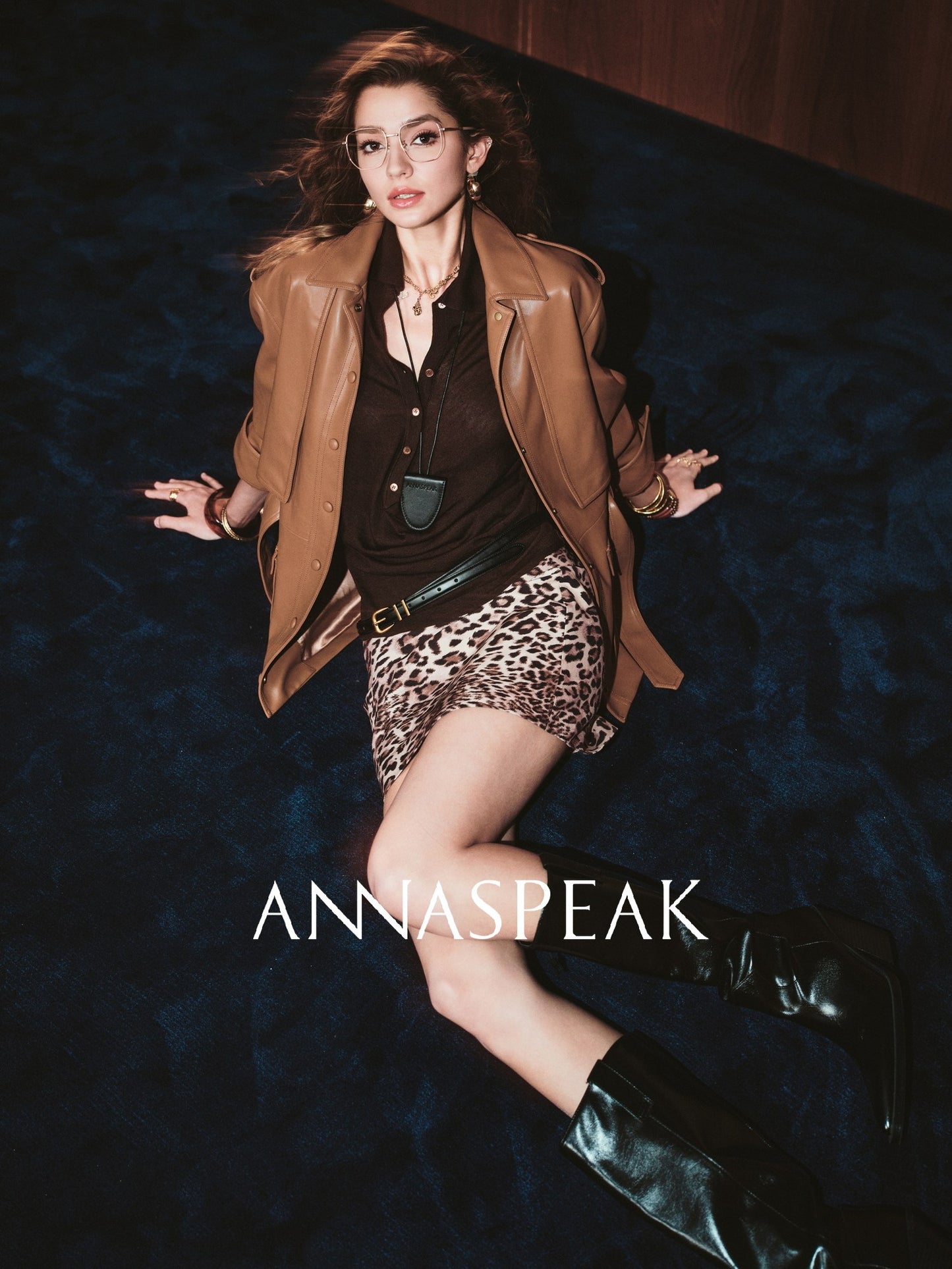 ANNASPEAK brand environmentally friendly leather silhouette jacket-LOXY.