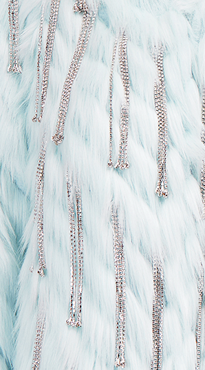 Wardrobes by Chen Luxury Diamond Chain Tassel Fur Coat/Beaded Jumpsuit-Divine