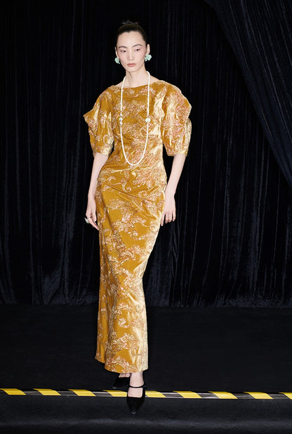 M essential Mackay designer Juyi velvet stand-up irregular silhouette top - TINA .