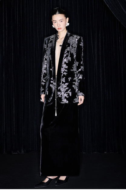 M essential Mackay designer iron orchid embroidered suit - Selima