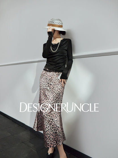 DGU |Black Sexy Lace Splicing Light Luxury Temperament Knitted Top - Brian.