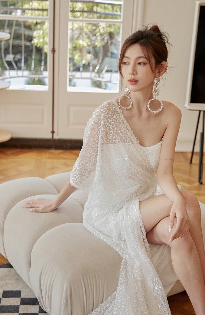 DOLLY Luxury Slant Collar Off Shoulder Sleeveless Long High Waist Resort Dress-ISLA