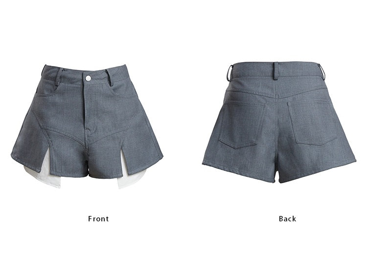 TINY IN women's summer versatile grey casual shorts-NEZU