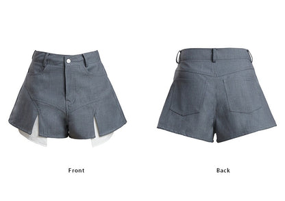 TINY IN women's summer versatile grey casual shorts-NEZU