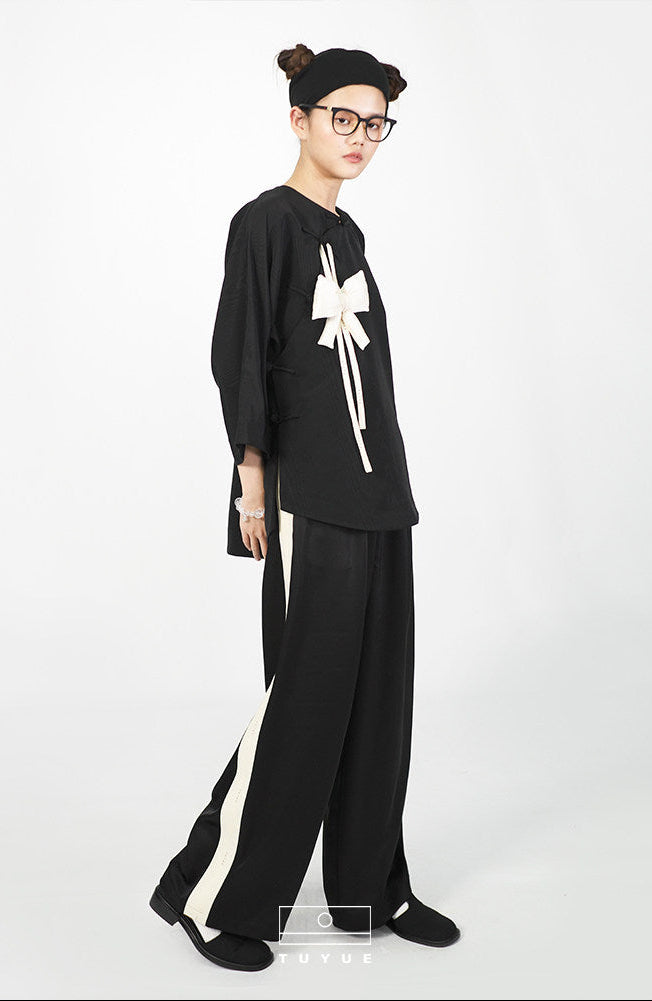 TUYUE Elastic Waist drape casual straight-leg pants- KAYLA.