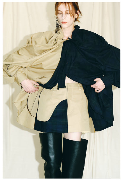 MAYALI paneled structure, niche short contrast skirt - Shilo