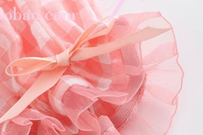 Le Palais Vintage Sweet Pink Padded Puff Sleeve Slim Fit Dress-HORIMIYA.