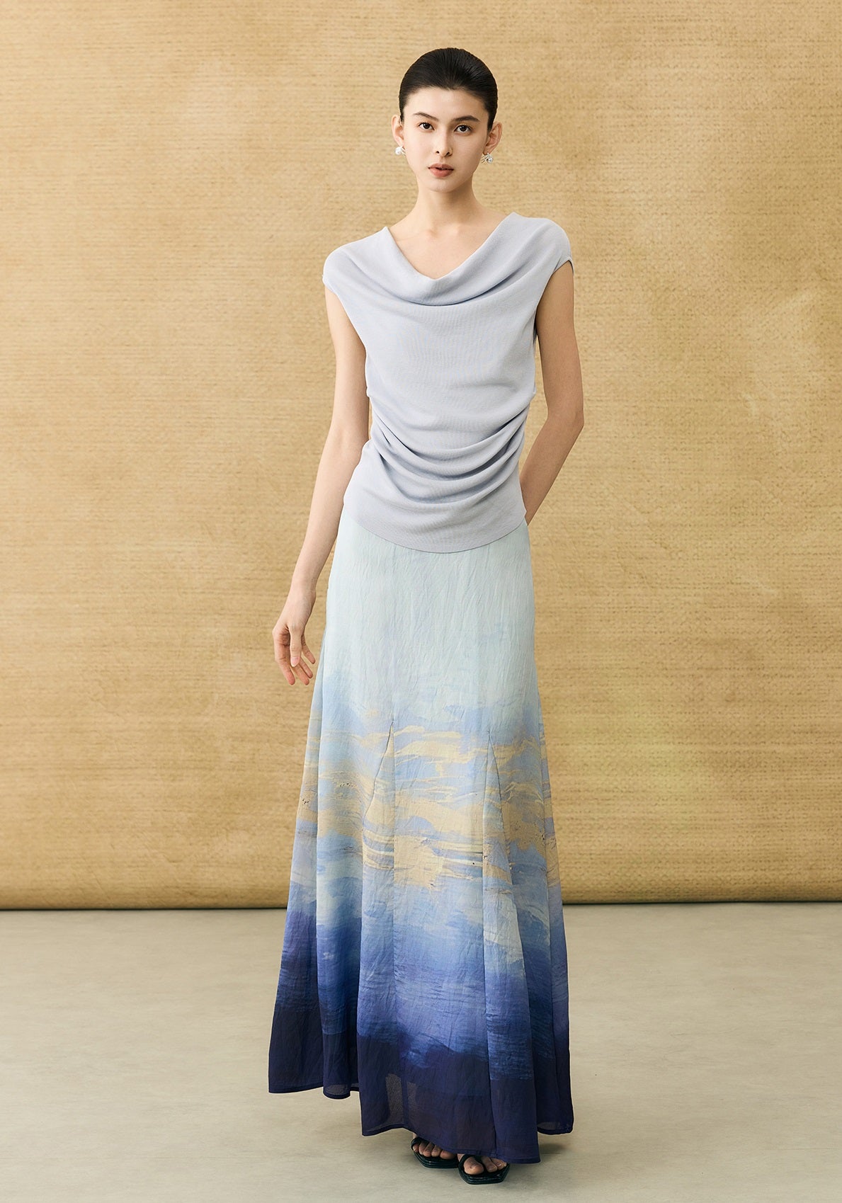 HECO Chinese Atmosphere Summer Drape Elegant Straight Skirt - MUSC.