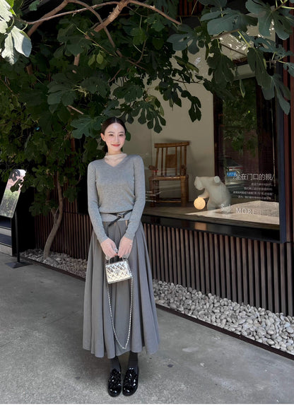 ATELIER MISS LU Fall/Winter pearl-embellished gauze patchwork knitted top - SADE.