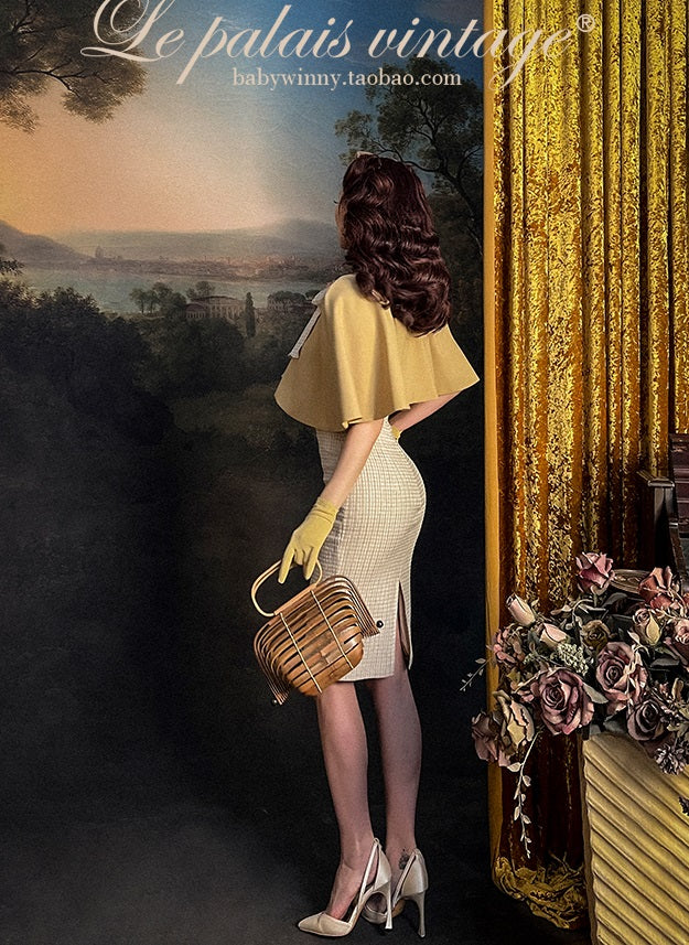 Le Palais multi-wear Fahburn style cape coat + slim skirt set- DANG