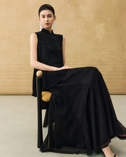 HECO Chinese style simple large elegant and flowing skirt - ELITE.