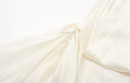 ZHUCHONGYUN White Dark Texture Pleated Sleeveless Dress-KATAKURI.