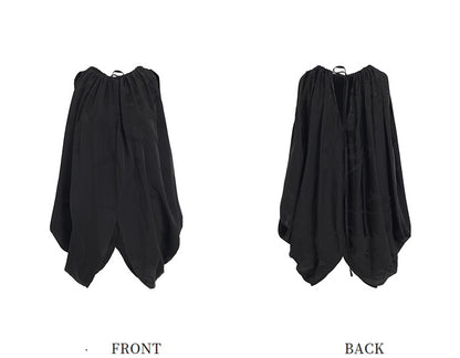 ZHUCHONGYUN  Black Jacquard Drawstring Lace-up Sleeveless Top-CHUG.