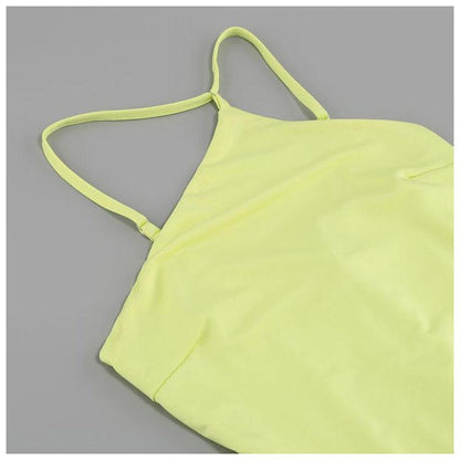 DOLLY High End Slant Collar Sleeveless Slim Fit Halter Feather Banquet Dress-ELLEN