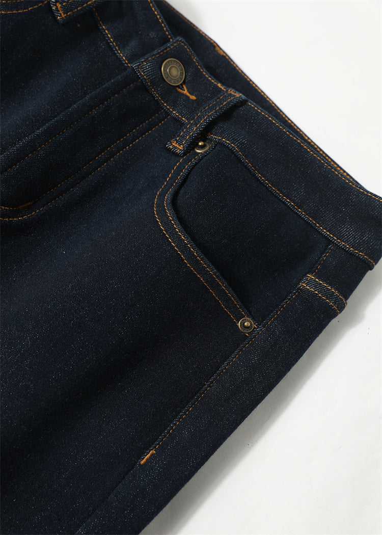 PIAOIN Cashmere Waxy Velvet Thickened Women's Jeans Versatile Slim Pants-CENA