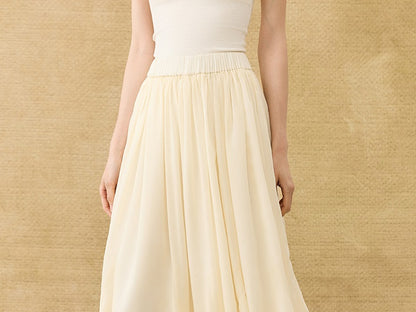 HECO Chinese Solid Color Large Swing Waist Slimming Mermaid Skirt - STARS.