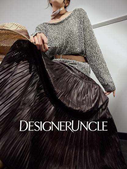 DGU |Flower Gray Knitted New Loose Lazy Style Light Luxury Niche Design Pullover - CHANT.